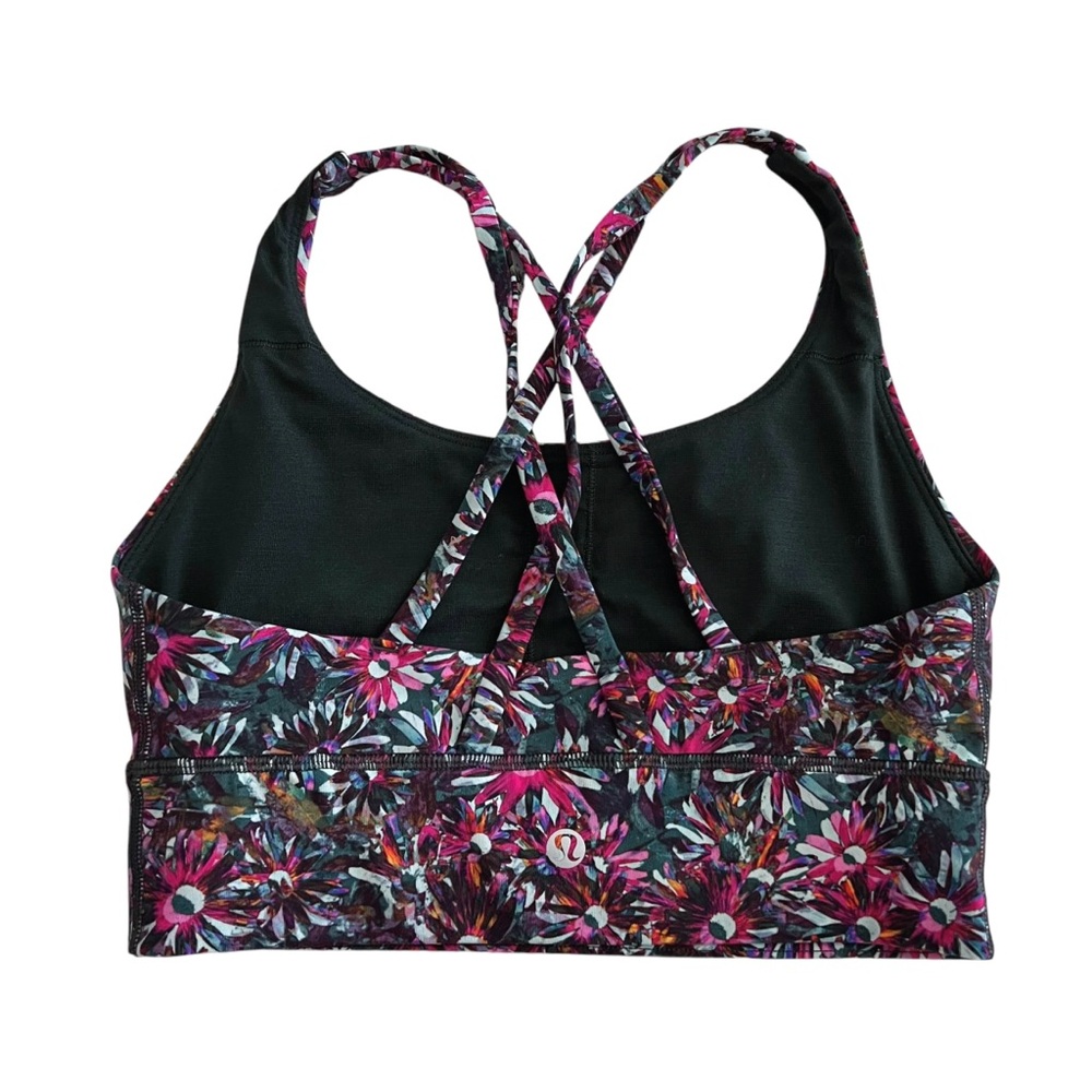 Lululemon Energy Bra Longline Floral Electric Multi Size 4 - Picture 6 of 10